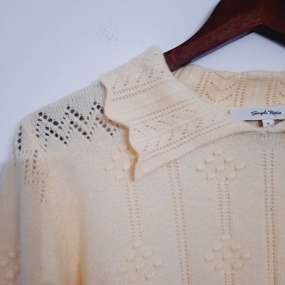 Simple Retro Jasmine Yellow Sweater Small - Picture 5 of 9